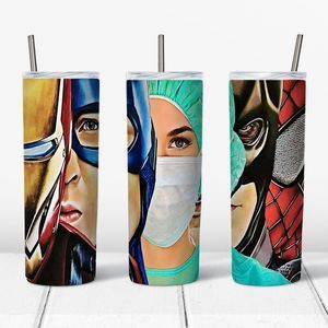 Custom 20oz Superhero Nurse tumbler!
